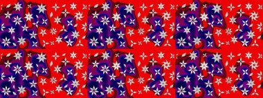 Suluboya çizim kalıbı. Suluboya tarzında kırmızı renkte çiçekler. Çiçek izi.