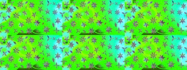 Çiçeksel elementlerle süslenmiş zarif raster dokusu. Parlak çiçekli yeşil renkler üzerine soyut çizim deseni. Küçük çiçekte şirin bir çiçek deseni var..