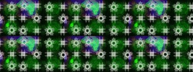 Raster illüstrasyonu. Kar taneli yeşil, mavi ve siyah renkler. Renkli arka planda izole tatlı kar taneleri.