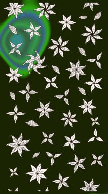 Raster Moda kumaş deseni. Şirin çiçekler. Çizgi çizimi deseni.