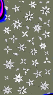 Raster Hip kumaş deseni. Eskiz Vintage Çiçek Deseni.