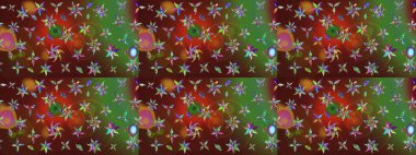 Yumuşak, bahar çiçekli arka plan. Çiçekli karalama şeklinde Raster çiçek deseni. Kahverengi renkte çiçekler.