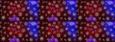 Şirin çiçekli, desenli, kahverengi renkli bir eskiz deseni. El çizimi çiçek çizimi deseni (fayans). Tekstil için suluboya çizim deseni.