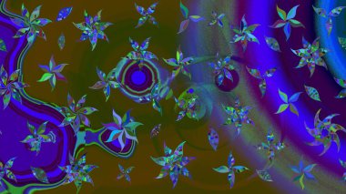 Çiçek. Kahverengi renklerde. Raster illüstrasyonu. Taslak dekoratif arka plan, çiçek mandala.