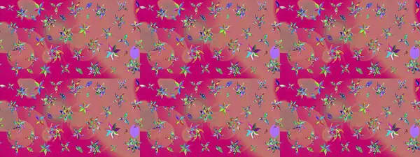 Şirin çiçekler. Çizgi çizimi kalıbı. Raster Moda kumaş deseni.