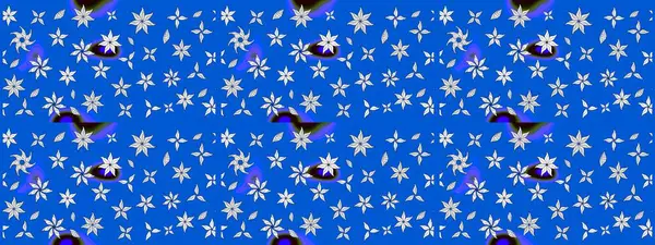 Mavi renkli çiçekler. Kumaş desenli papatya çiçekleri ayrıntıları.