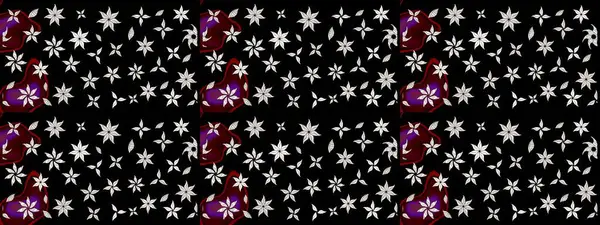 Düz Çiçek Elementleri Tasarımı. Çocuk stili. Renkli Bahar Teması eskiz kalıbı. Çiçekli çizim raster arkaplanı.