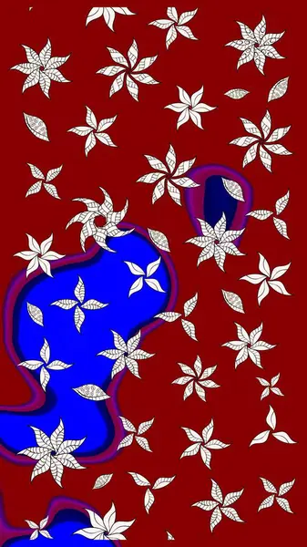 Kırmızı renklerde. Çiçekli güzel suluboya desen. Raster illüstrasyonu.