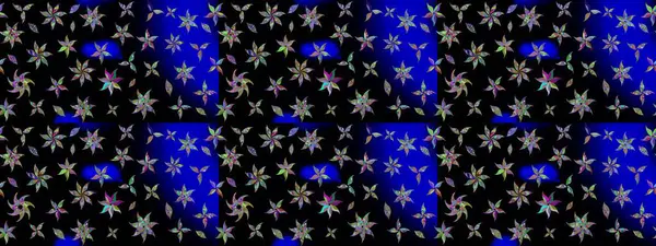 Raster deseni. Bahar çiçekleri dallı desen, siyah renkler çiçekli siluet..