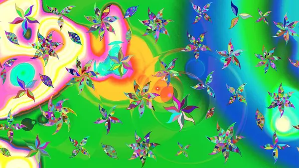 Çiçekler suluboya eskiz deseni. Raster Stili kumaş deseni.