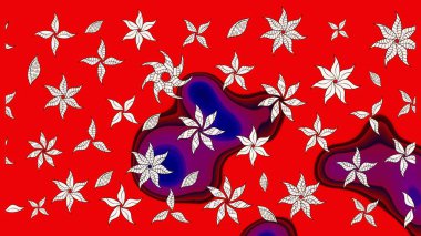 Küçük çiçekteki sevimli çiçek deseni. Raster illüstrasyonu. Kibarca, kırmızı renkte yaz çiçekleri. Raster deseni.