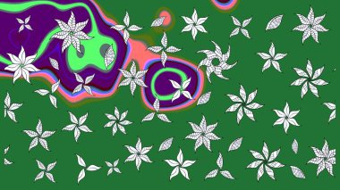 Düz Çiçek Elementleri Tasarımı. Raster Şirin kumaş deseni. Renkli Bahar Teması eskiz kalıbı. Eskiz klasiği.