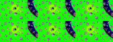 Yumuşak, bahar çiçekli arka plan. Çiçekli karalama şeklinde Raster çiçek deseni. Yeşil renkte çiçekler.