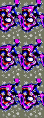 Zarif, parlak ve yeşil çiçek desenli bir taslak. Sabıka baskıları, bebek kıyafetleri, duvar kâğıtları, paket kutuları vb..