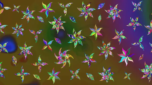 Şirin çiçek elementleri. Taslak desenli, modaya uygun kumaş deseni. Raster illüstrasyonu. Düz Çiçek Elementleri Tasarımı. Renkli Bahar Teması çizim şablonu.