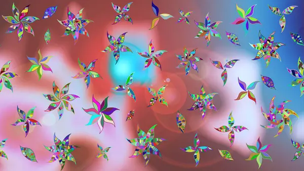 Pembe kıvırcık çiçekler pembe renklerde şekillenir. Raster illüstrasyonu. Klasik çiçek tasarım elementleri.