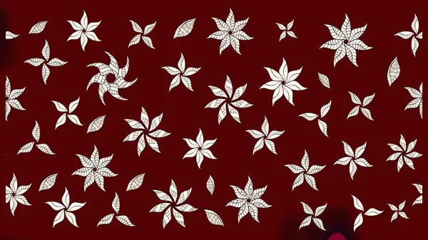 1950-1960 motifleri. El çizimi çiçek unsurları olan soyut çizim raster deseni. Retro tekstil tasarım koleksiyonu. Kırmızının üstüne kırmızı. Çiçekli ipek eşarp..