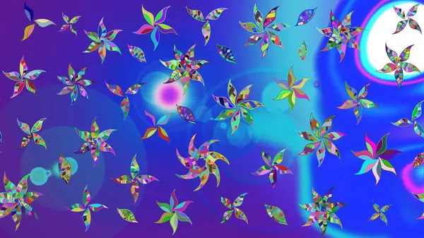 Eskiz klasiği. Raster Şirin kumaş deseni. Düz Çiçek Elementleri Tasarımı. Renkli Bahar Teması çizim şablonu.