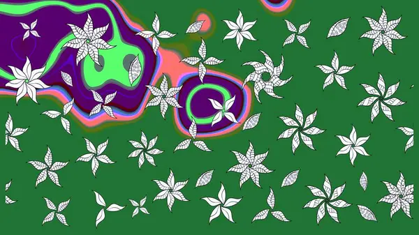 Düz Çiçek Elementleri Tasarımı. Raster Şirin kumaş deseni. Renkli Bahar Teması eskiz kalıbı. Eskiz klasiği.