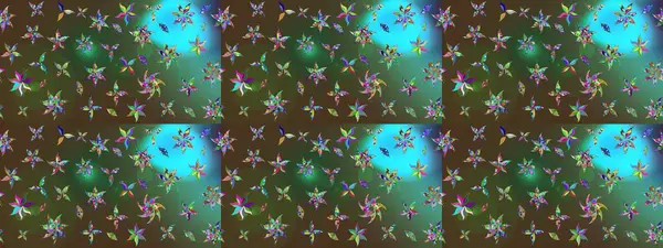 Arkaplan dokusu, duvar kağıdı, yeşil renkli çiçek teması. Kabile sanatı boho baskısı, klasik çiçek arkaplanı. Soyut etnik raster çizim kalıbı.