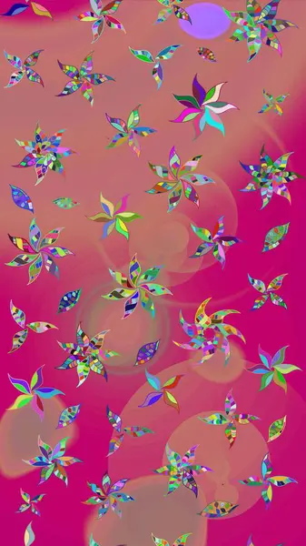 Çizgi çizimi kalıbı. Şirin çiçekler. Raster Moda kumaş deseni.