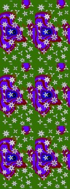 Raster illüstrasyonu. Çiçek deseni. Yeşil renkte çiçek çizimi. Şatafatlı bahar bahçesi dokusu. Yeşil renkte çiçekler.