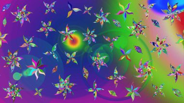 Çiçekli karalama şeklinde Raster çiçek deseni. Nazikçe, güzel çiçek arkaplanı. Mavi renkte çiçekler.