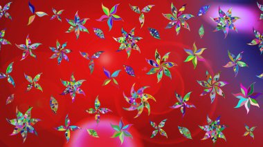 Çizim çiçek deseni duvar kağıdı, web sitesi arka planı, ambalaj kağıdı, davetiye, broşür, afiş veya web sitesi için kullanılabilir. Parlak elementlerin. El çizimi Raster illüstrasyonu.