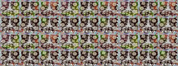 Retro tekstil tasarım koleksiyonu. El çizimi çiçek unsurları olan soyut, dikişsiz raster deseni. Tarafsız, tarafsız. 1950-1960 motifleri. Çiçekli ipek eşarp..