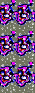 Zarif, parlak ve yeşil çiçek desenli bir taslak. Sabıka baskıları, bebek kıyafetleri, duvar kâğıtları, paket kutuları vb..