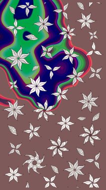 Raster suluboya çiçek deseni, narin çiçekler, kahverengi çiçekler, tebrik kartı şablonu. Raster Güzel kumaş deseni.