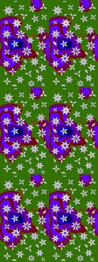 Raster illüstrasyonu. Çiçek deseni. Yeşil renkte çiçek çizimi. Şatafatlı bahar bahçesi dokusu. Yeşil renkte çiçekler.