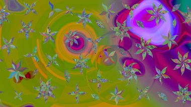 Şirin çiçekler. Çizgi çizimi kalıbı. Raster Moda kumaş deseni.