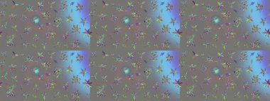 Düz Çiçek Elementleri Tasarımı. Çiçek deseni. Chichi 'nin kumaş kalıbını çiz. Raster illüstrasyonu. Renkli Bahar Teması çizim şablonu.