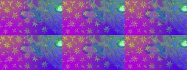 Çiçek ve yapraklı çiçek deseni. Raster illüstrasyonu. Küçük çiçekli şirin desen.