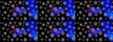 Raster illüstrasyonu. Küçük çiçekteki sevimli çiçek deseni. Siyah renklerde. Raster deseni. Soyut çiçek çizim kalıbı arkaplanı.