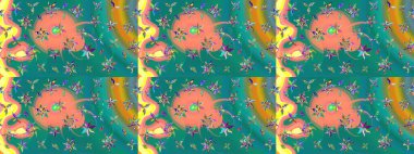 Mavi renkli çiçekler. Düz Çiçek Elementleri Tasarımı. Çiçek desenli eskiz, yaz çiçekleri. Renkli Bahar Teması çizim şablonu.