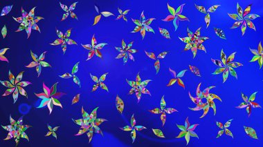 Renkli Yaz Temalı eskiz kalıbı. Sevimli çiçek raster deseni. Düz Çiçek Elementleri Tasarımı. Modaya uygun kumaş deseni.