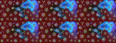 Çiçekleri, deniz kabukları, mandalaları ve suluboya efektleriyle donanma geçmişi. Eskiz modeli etnik tasarım. Yatak çarşafları, ceket, paket tasarımı, kumaş ve moda kavramları için tekstil baskısı.