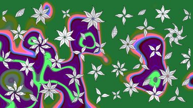 -yeşil çiçekler. Küçük çiçekte güzel bir desen var. Raster deseni. Doğa. Çiçek kolajı. Çiçek arkaplan. Çiçek bileşimi.