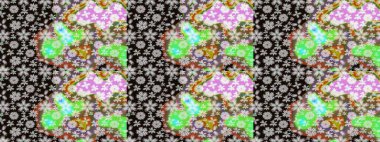 Raster deseni. Küçük çiçekte güzel bir çiçek deseni var. Çiçekli çiçek deseni, suluboya..