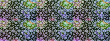 Düz Çiçek Elementleri Tasarımı. Raster illüstrasyonu. Zentangle soyut çiçekleri. Güzel kumaş deseni. Renkli Bahar Teması eskiz kalıbı. Çiçek tozu..