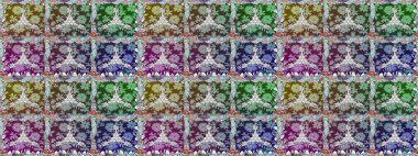 Suluboya, elle çizilmiş. Kusursuz bir arka plan modeli. Tarafsız ve gri renklerde yaprakları olan yabani çiçekler. Raster illüstrasyonu.