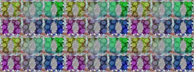 Düz Çiçek Elementleri Tasarımı. Yeşil ve nötr renklerde çiçekler. Sevimli çiçek raster deseni. Renkli Bahar Teması Kusursuz Arkaplan.