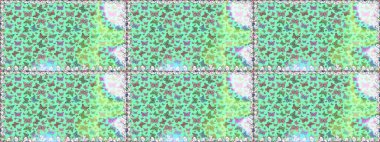 Davetiye, kart ve parmak izi için basit şirin bir model. Mavi ve yeşil arka planda renkli bir kelebek. Renkli güzel halk kelebeklerle kusursuz desen.