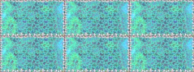 Duvar kağıdı için böcek dokusunun tekrarı. Bahar Kelebeği teması. Raster illüstrasyonu. Mavi ve yeşil lekeli güzel, pürüzsüz kelebek kumaşı..