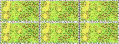 Raster illüstrasyonu. Davetiye, kart ve parmak izi için basit kadınsı bir model. Kusursuz. Kelebek yeşil ve sarı arka planda.