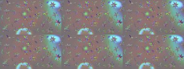 Raster illüstrasyonu. Çizim kalıbı. Ultraviyole kumaş deseni. Organik motif arkaplanı.