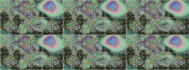 El çizimi çiçekli, pürüzsüz bir desen. Tarafsız ve yeşil zeminde. Tekstil, kumaş, ambalaj, hatıra defteri için hoş bir çiçek arkaplanı. Çocuksu tasarım.