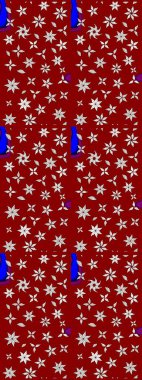 Renkli Bahar Teması eskiz kalıbı. Raster illüstrasyonundaki çiçek desenli çizim. Düz Çiçek Elementleri Tasarımı. Kırmızı renkte çiçekler.